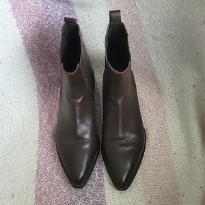Massimo Dutti Pointed Toe Chelsea Boots, Size 40 (9 US), in Rich Espresso